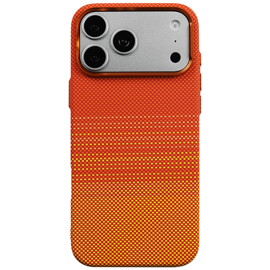 Orange Carbon Texture MagSafe Protective Case for 17 Pro Max