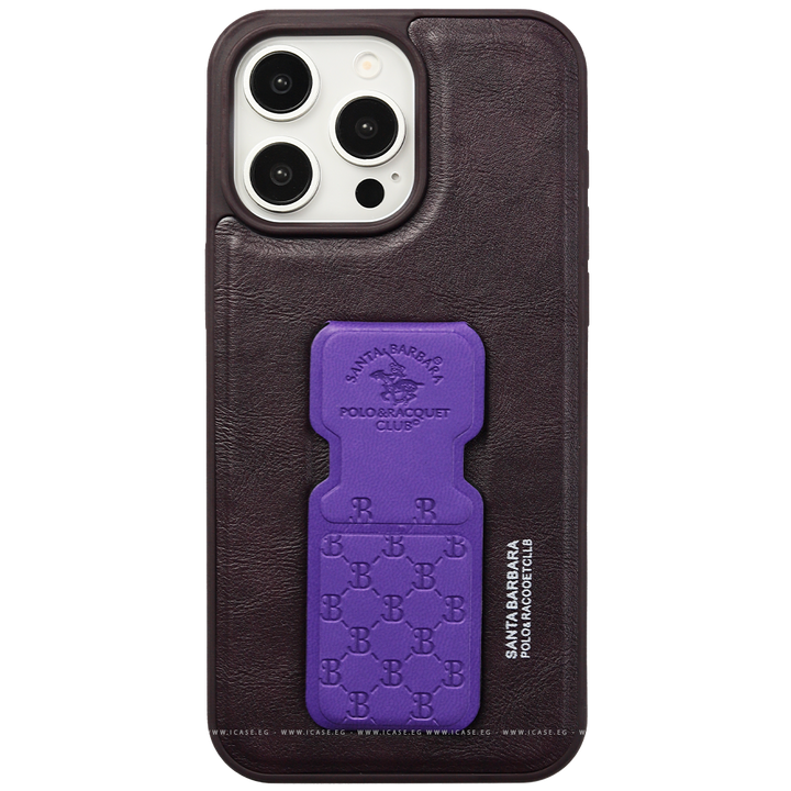 Santa Barbara Leather Back With Stand Case iPhone 15 Pro