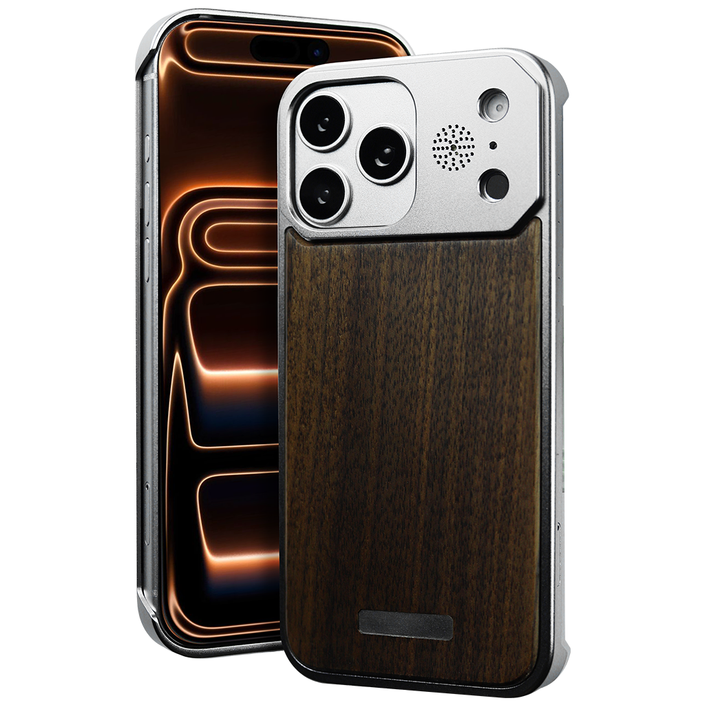 Metal Wood Texture MagSafe Case for iPhone 17 Pro Max
