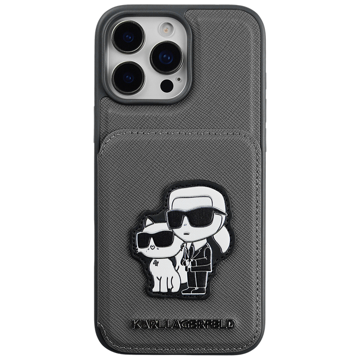 Karl Lagerfeld Leather Card Holder Case iPhone 15 Plus