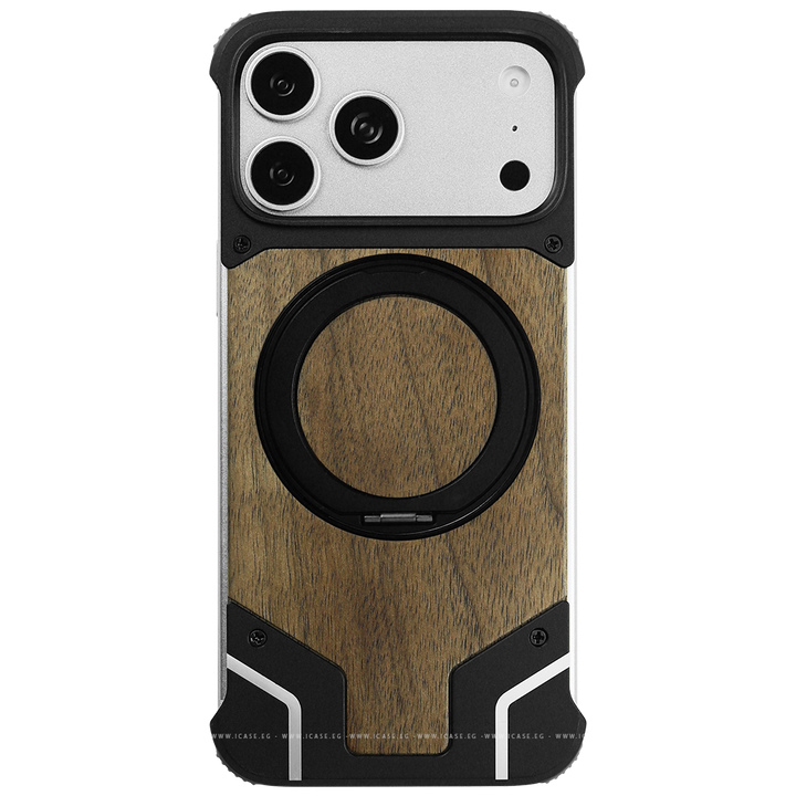 Magnetic Aluminum Wood Case for 17 Pro Max