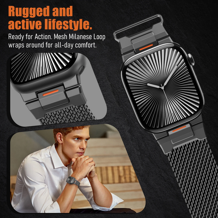 Stainless Steel Magnetic Mesh Watch Band for Apple Watch