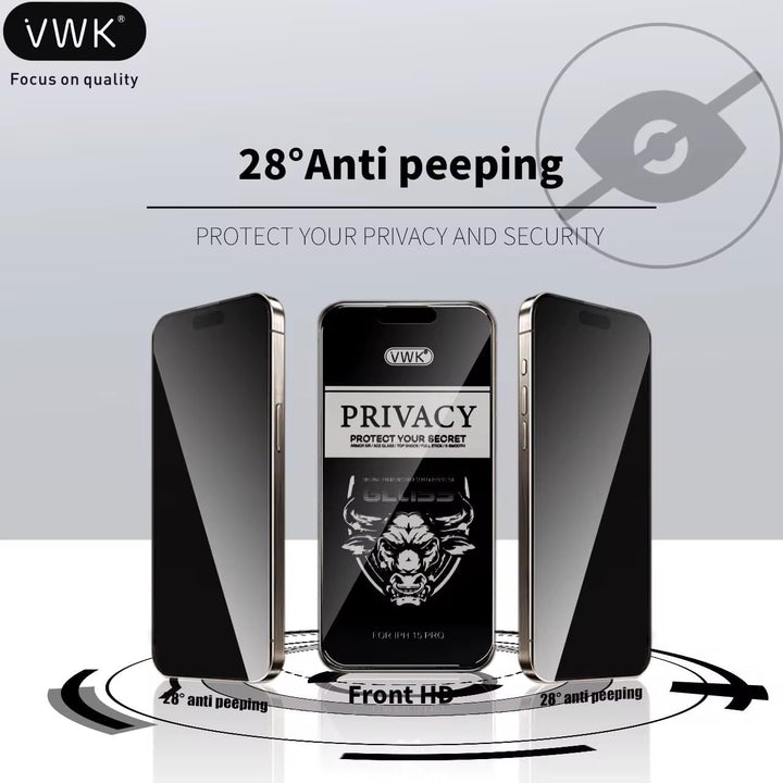 VWK Privacy Tempered Glass Screen Protector for Samsung