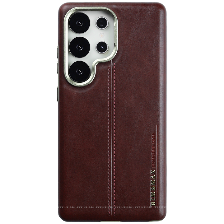RIMBMAX Premium Leather Stitched MagSafe Case for Samsung S25 Ultra