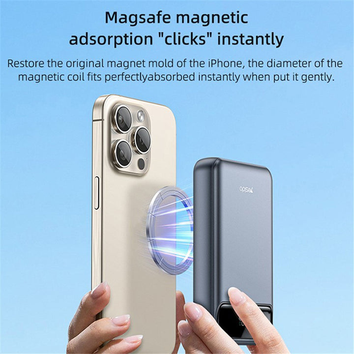 Yesido 10000mAh \ 15W Power Bank with LED Digital Display & Fast Wireless Charging