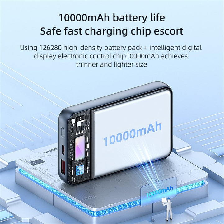 Yesido 10000mAh \ 15W Power Bank with LED Digital Display & Fast Wireless Charging
