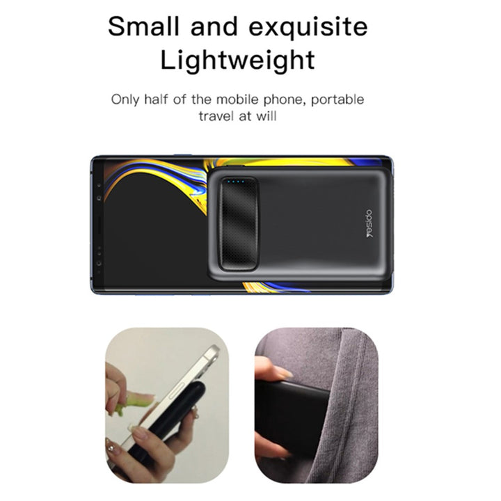 Yesido 5000mAh Compact Travel Power Bank with Dual USB Output