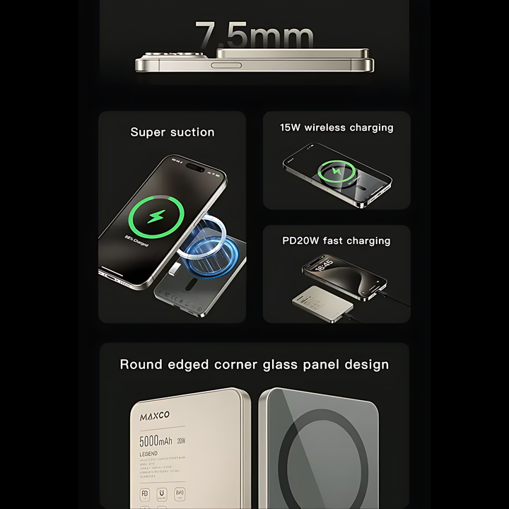 Maxco Legend Super Slim MagSafe Power Bank 5000mAh / 20W