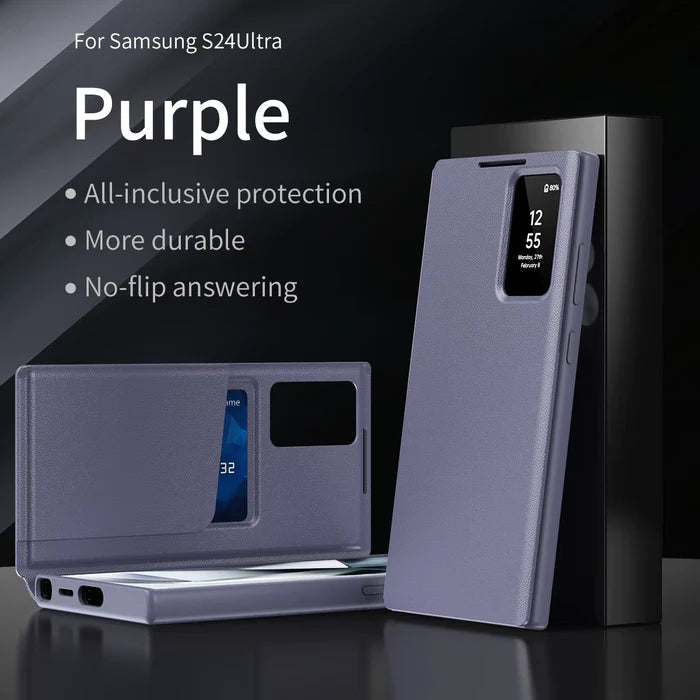 Smart View Flip Wallet Leather Case for Samsung S25 Ultra