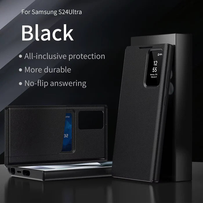 Smart View Flip Wallet Leather Case for Samsung S25 Ultra