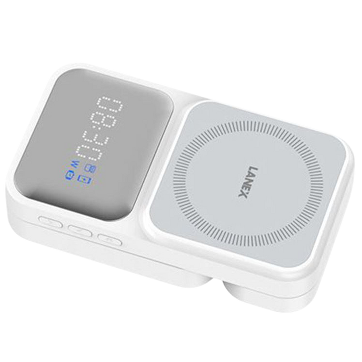 LANEX 3-in-1 Wireless Charger 15W Fast Charging with Clock Display
