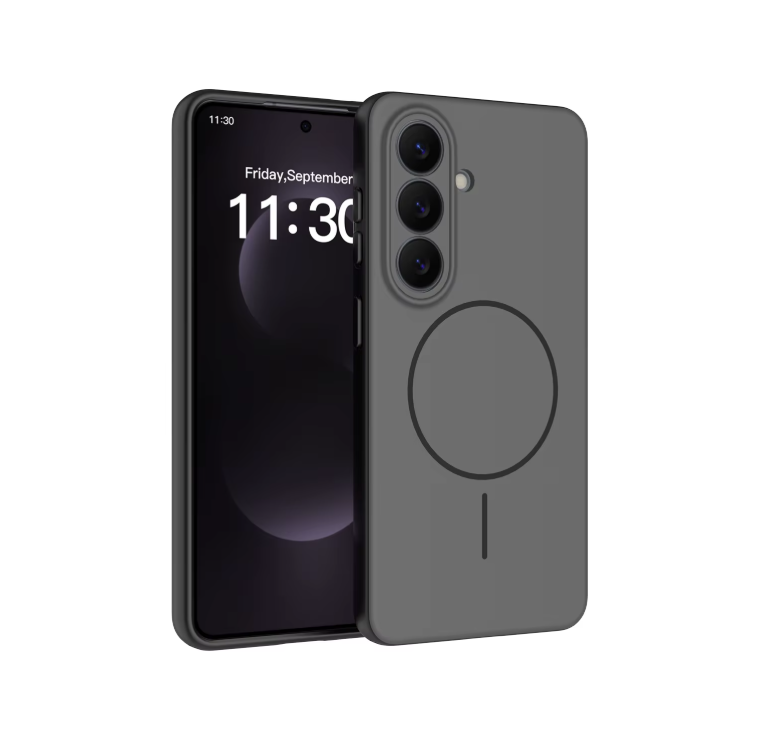 Magnetic Matte Silicone Case with Lanyard Support