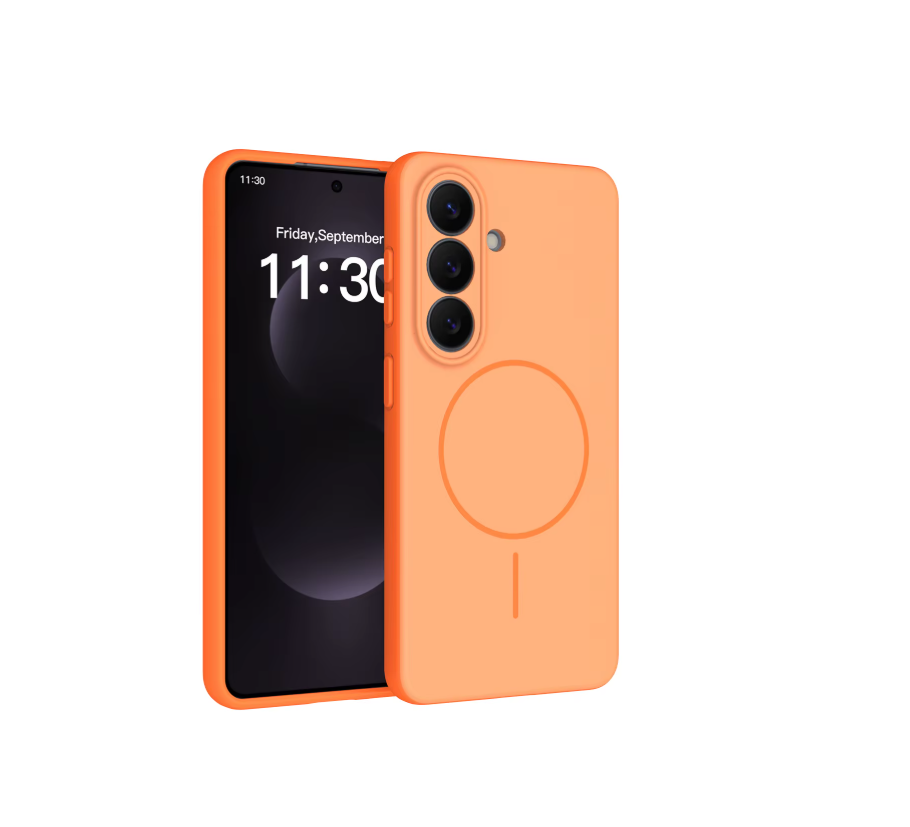 Magnetic Matte Silicone Case with Lanyard Support