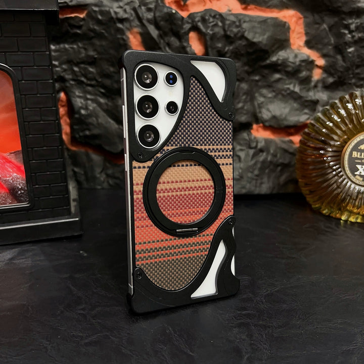 Premium Armor Magnetic Ring Phone Case for Samsung S25 Ultra