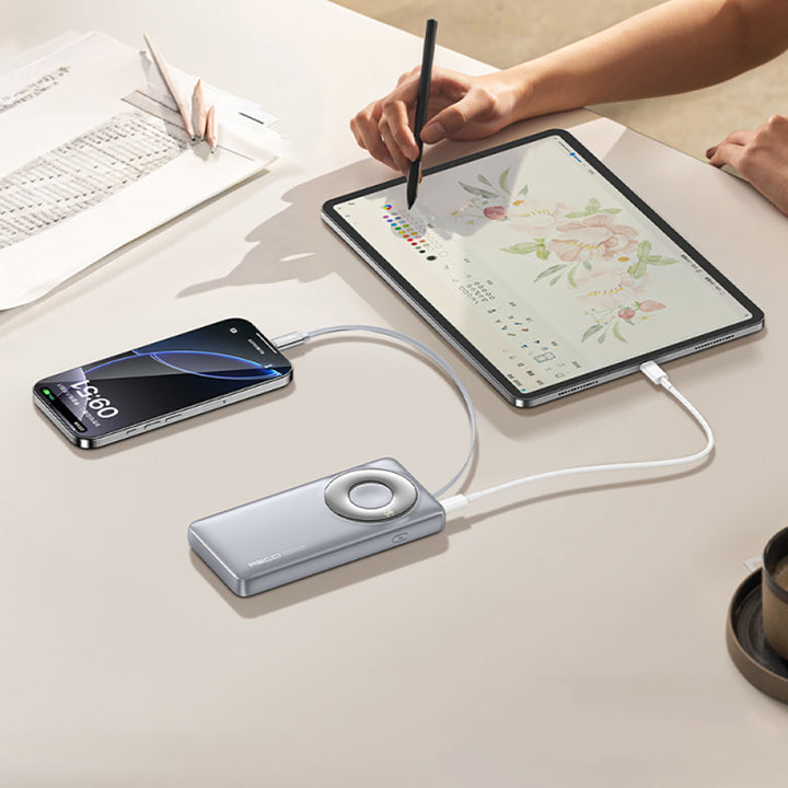 Recci Compact 10000mAh Power Bank with Fast Type-C Input & Output