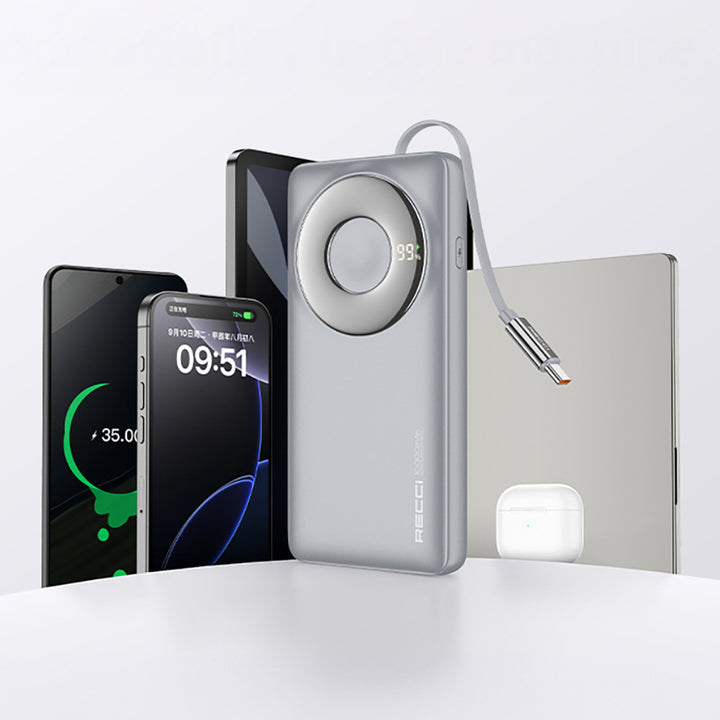 Recci Compact 10000mAh Power Bank with Fast Type-C Input & Output